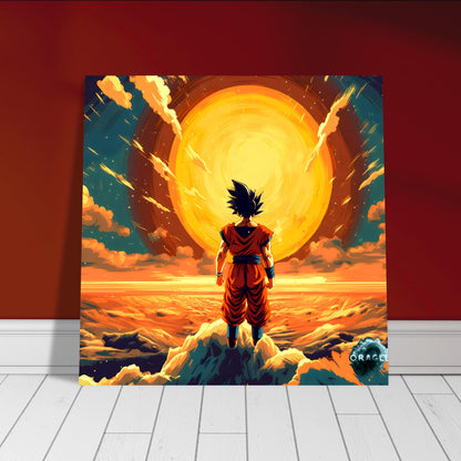 Goku on top of World - Aluminum Print Gelato