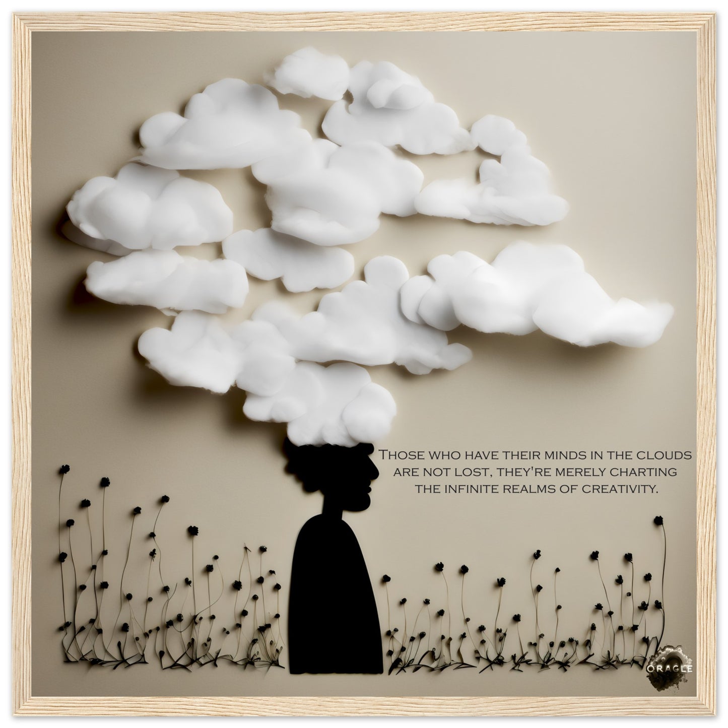 Mind in the Clouds - Premium Matte Paper Wooden Framed Poster Gelato