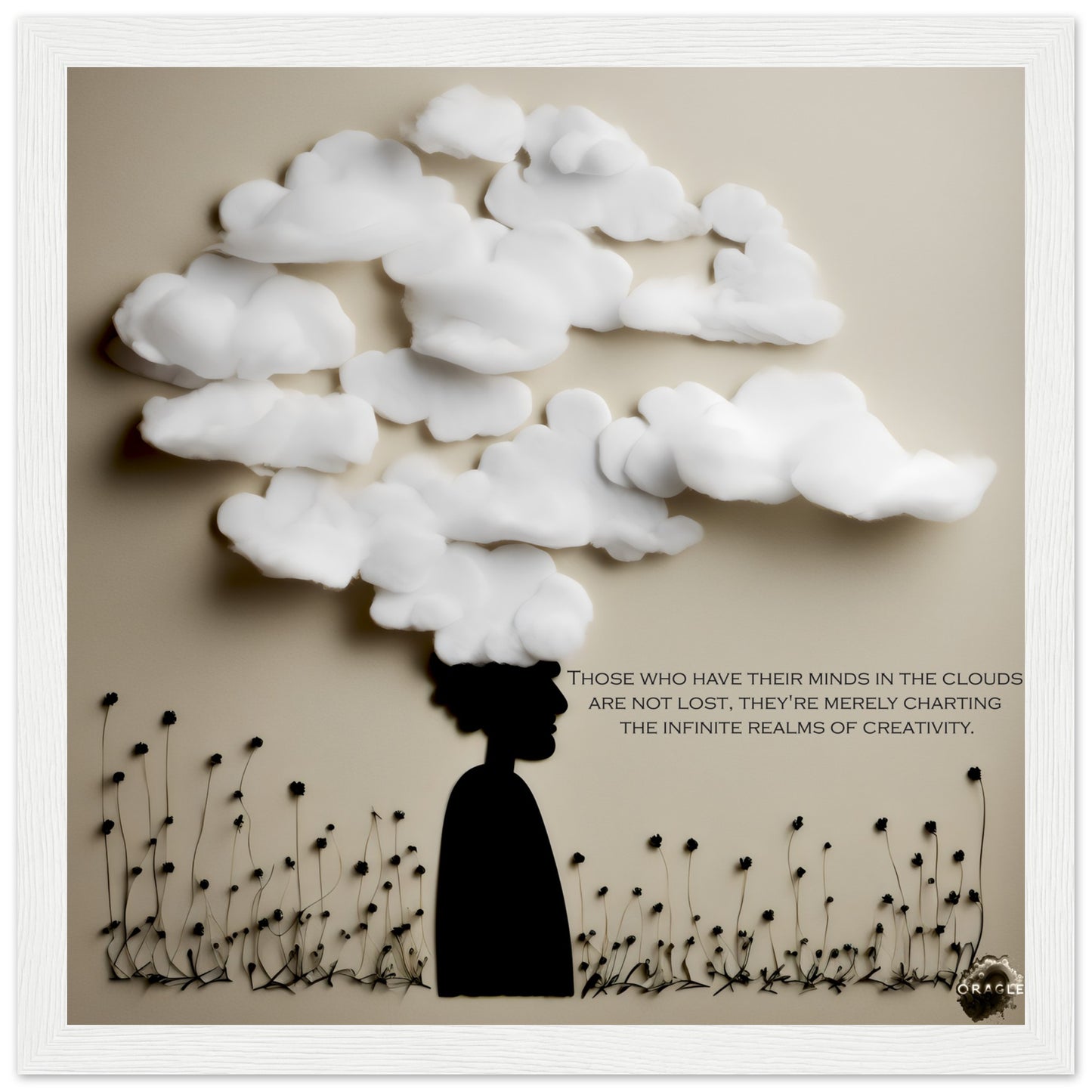 Mind in the Clouds - Premium Matte Paper Wooden Framed Poster Gelato