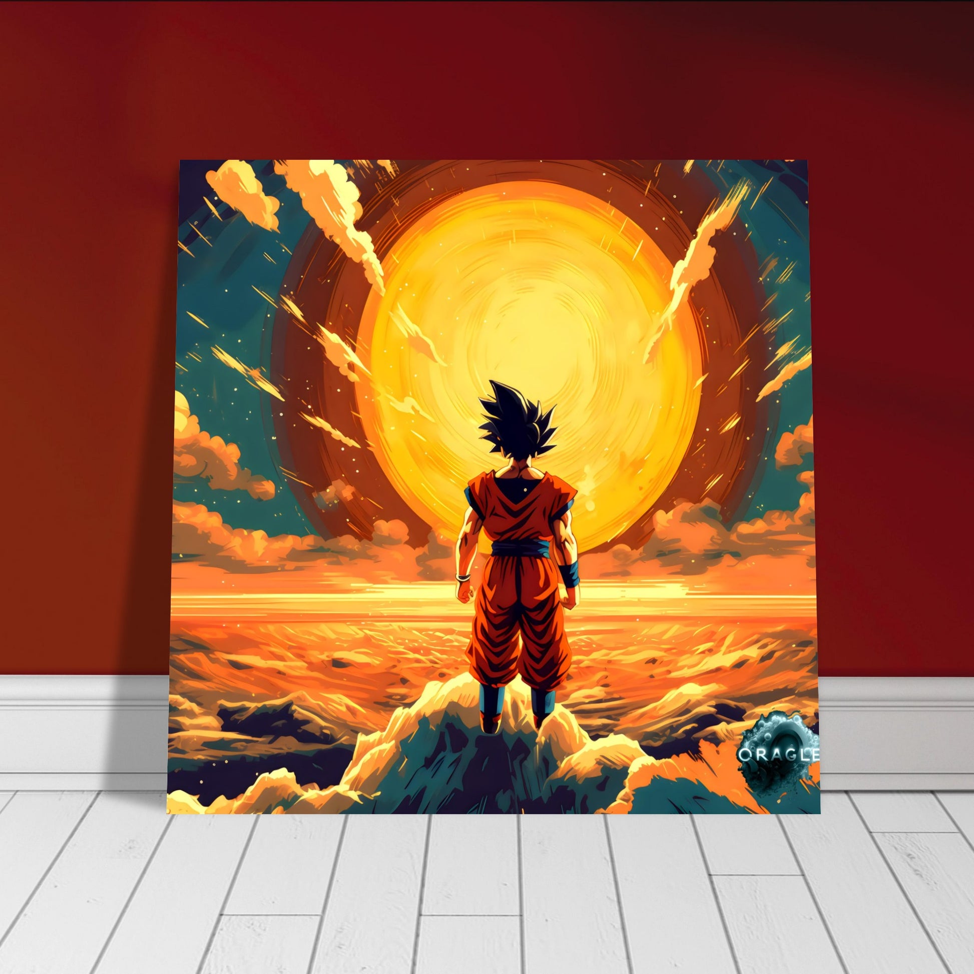 Goku on top of World - Aluminum Print Gelato