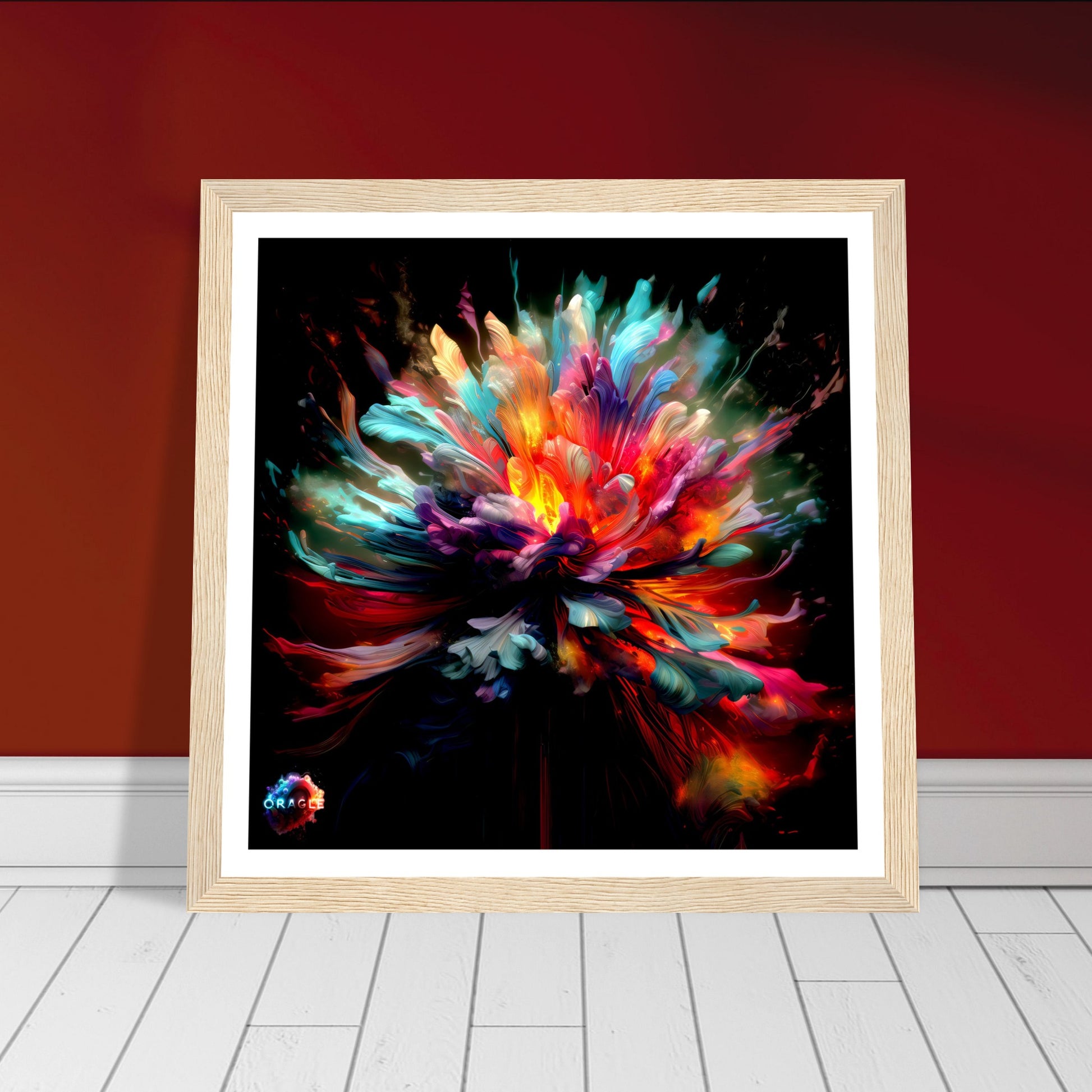 Inkfire: Vivid Watercolor Bursts - Premium Matte Paper Wooden Framed Poster Gelato