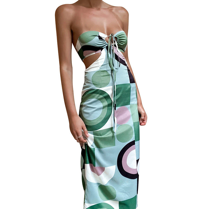 Women's Slim Backless Sleeveless Hip Wrap Dress The Artful Oracle