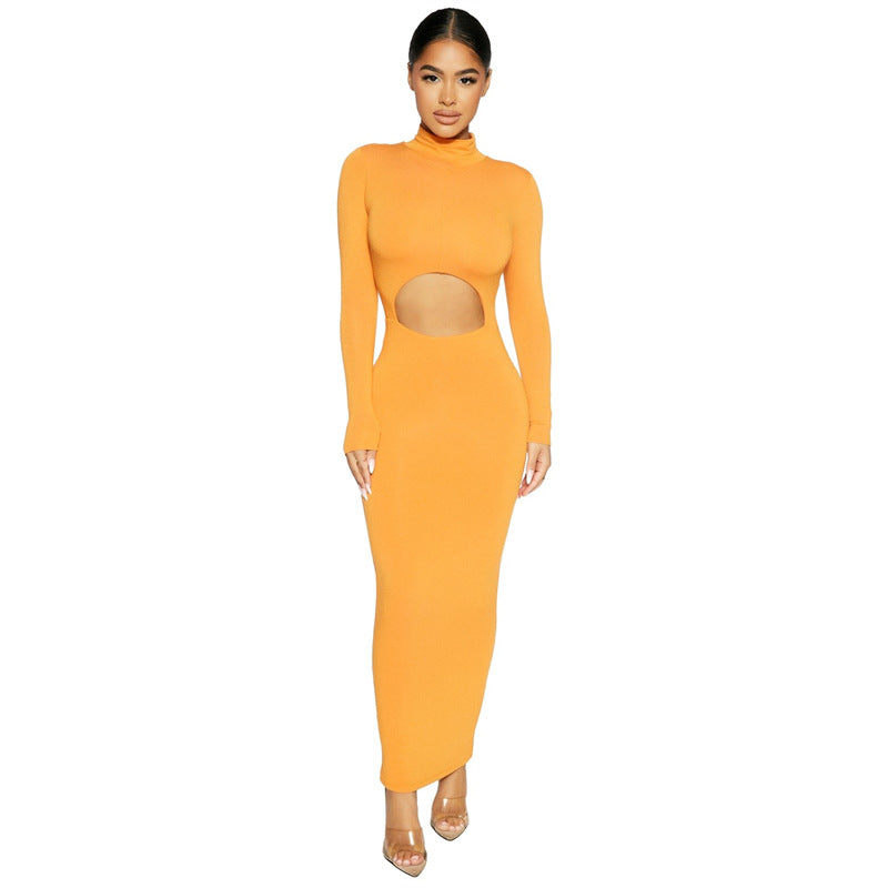 New Sexy Women's Dress With Belly Exposed In Pure Color The Artful Oracle