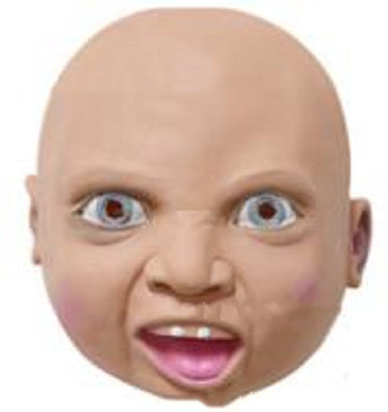 Crying Mask Funny S Y Angry Baby Face Latex Mask Headgear Halloween ...