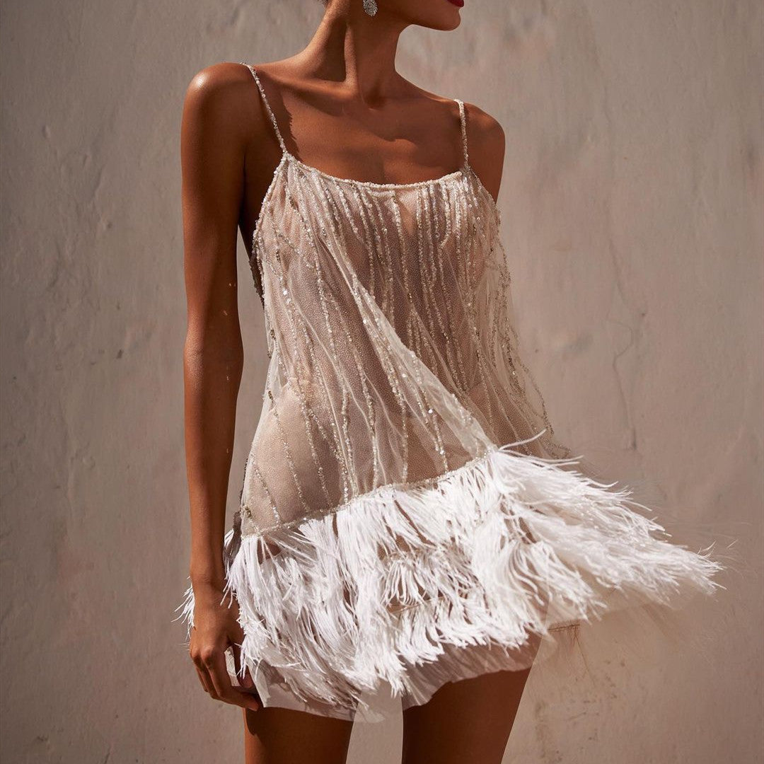 Party Dress Backless Skirt Tiered Fringe The Artful Oracle