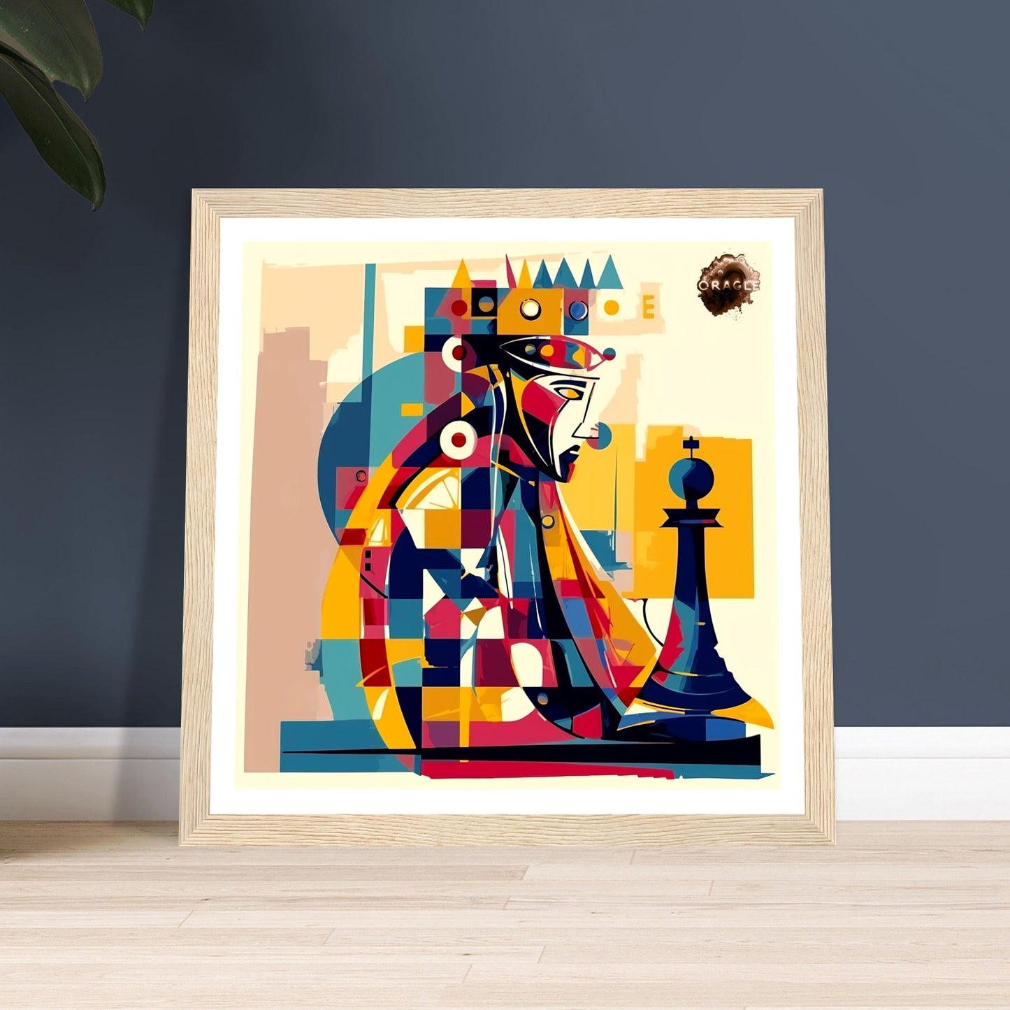 Abstract Elegance: The Queen's Reign - Premium Matte Paper Wooden Framed Poster - Premium Semi-Glossy Paper Wooden Framed Poster Gelato