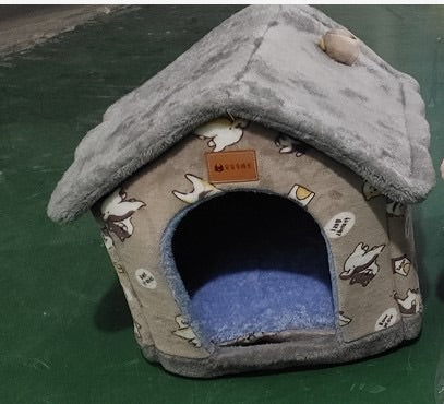 Foldable Dog House Pet Cat Bed Winter Dog Villa Sleep Kennel Removable Nest Warm Enclosed Cave Sofa Pets Supplies The Artful Oracle