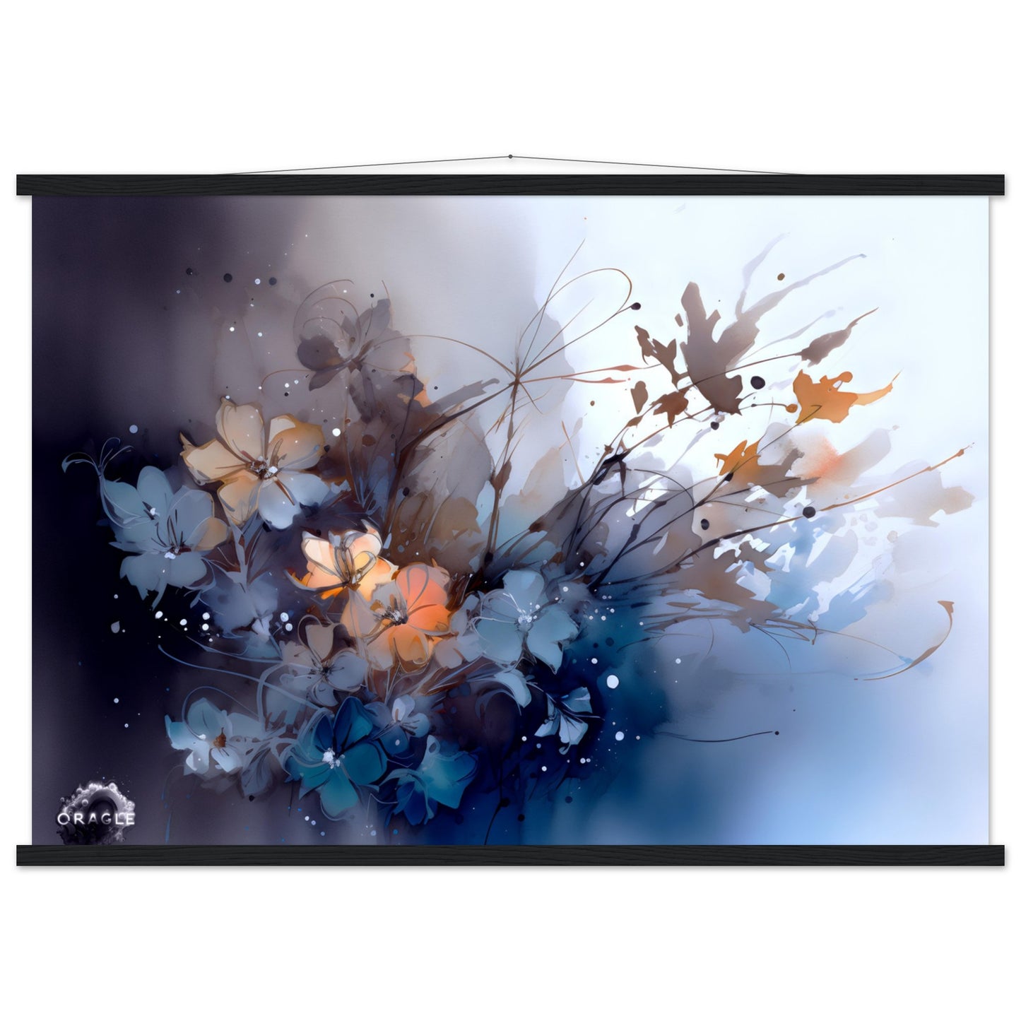 Aqua Blossoms: Watercolor Floral Splendor - Premium Matte Paper Poster with Hanger Gelato