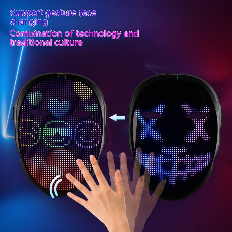 Halloween Face Masks Full Color LED Luminous Mask Face Changing Mask Party Bar Props The Artful Oracle