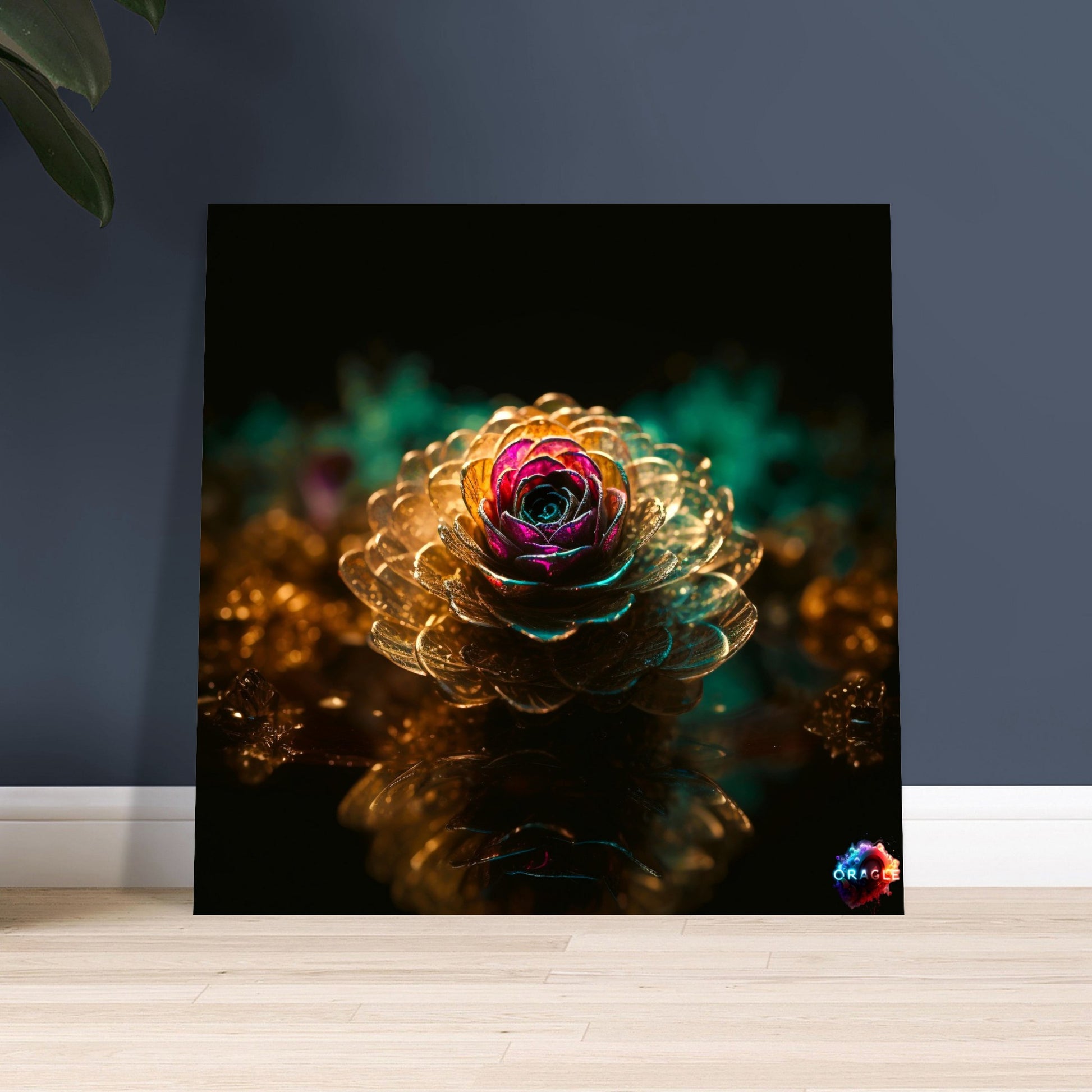 Unfolding Beauty: A Rose's Captivating Grace- Premium Matte Paper Wooden Framed Poster - Premium Matte Paper Poster - Premium Matte Paper Wooden Framed Poster Gelato