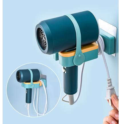 Hair Dryer Rack Toilet Wall-mounted Punch-free Woundable Multifunctional Blower Rack Bathroom Toilet Tools The Artful Oracle