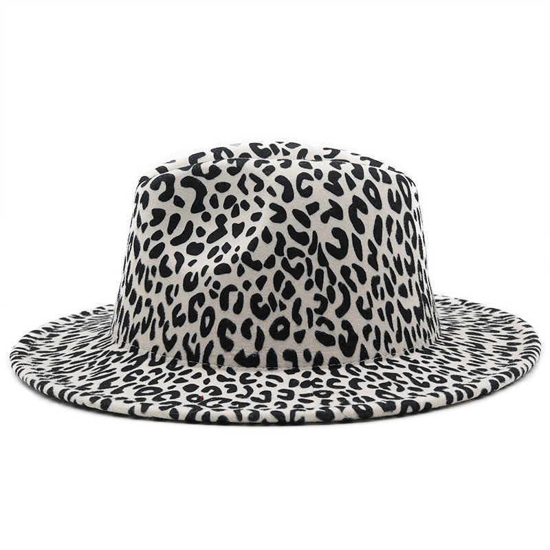 Men's And Women's Fashionable All-match Milky White Leopard Print Woolen Hat The Artful Oracle