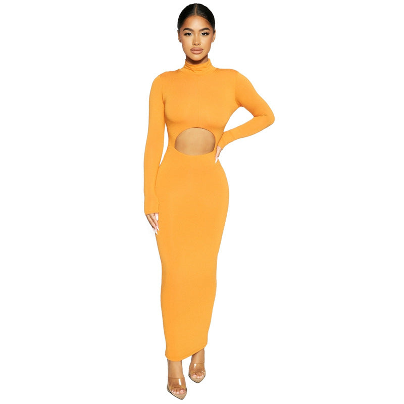 New Sexy Women's Dress With Belly Exposed In Pure Color The Artful Oracle