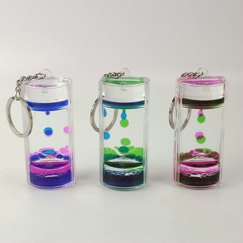 Creative Pressure Relief Double Color Liquid Oil Leakage Keychain Liquid The Artful Oracle