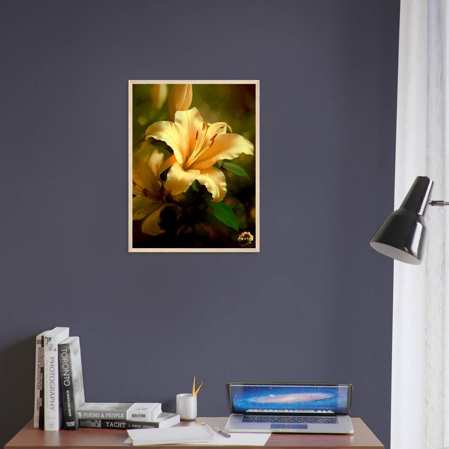 Golden Bloom: A Tulip's Tale - Premium Matte Paper Wooden Framed Poster Gelato