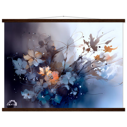 Aqua Blossoms: Watercolor Floral Splendor - Premium Matte Paper Poster with Hanger Gelato