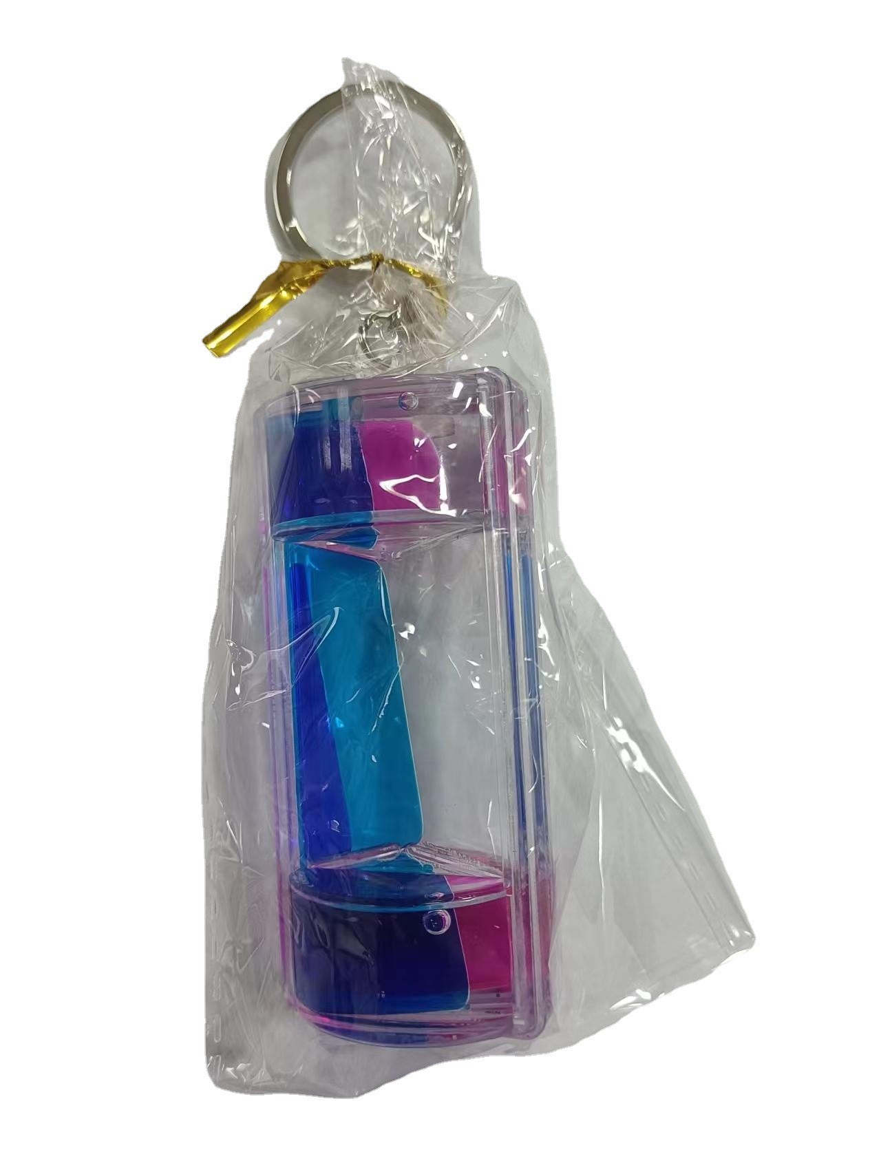 Creative Pressure Relief Double Color Liquid Oil Leakage Keychain Liquid The Artful Oracle