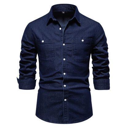 Men's Fashion Casual Denim Long Sleeve Shirt The Artful Oracle