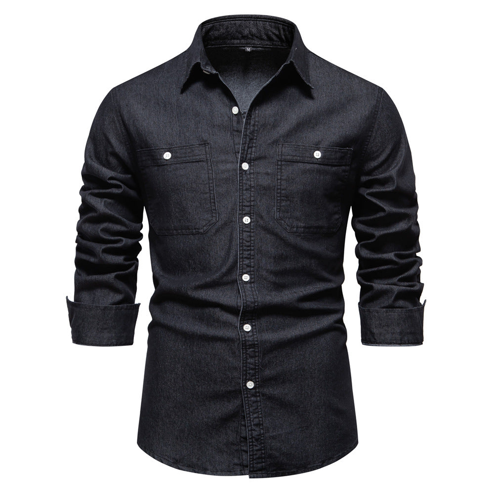 Men's Fashion Casual Denim Long Sleeve Shirt The Artful Oracle