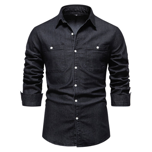 Men's Fashion Casual Denim Long Sleeve Shirt The Artful Oracle