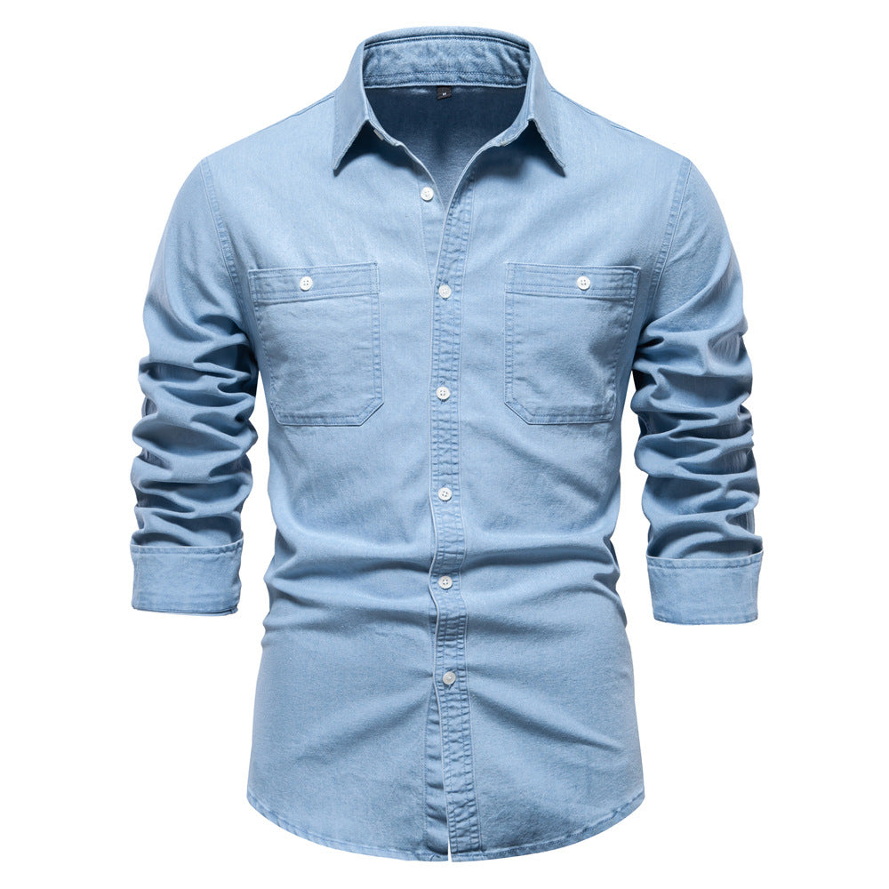 Men's Fashion Casual Denim Long Sleeve Shirt The Artful Oracle