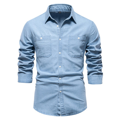 Men's Fashion Casual Denim Long Sleeve Shirt The Artful Oracle