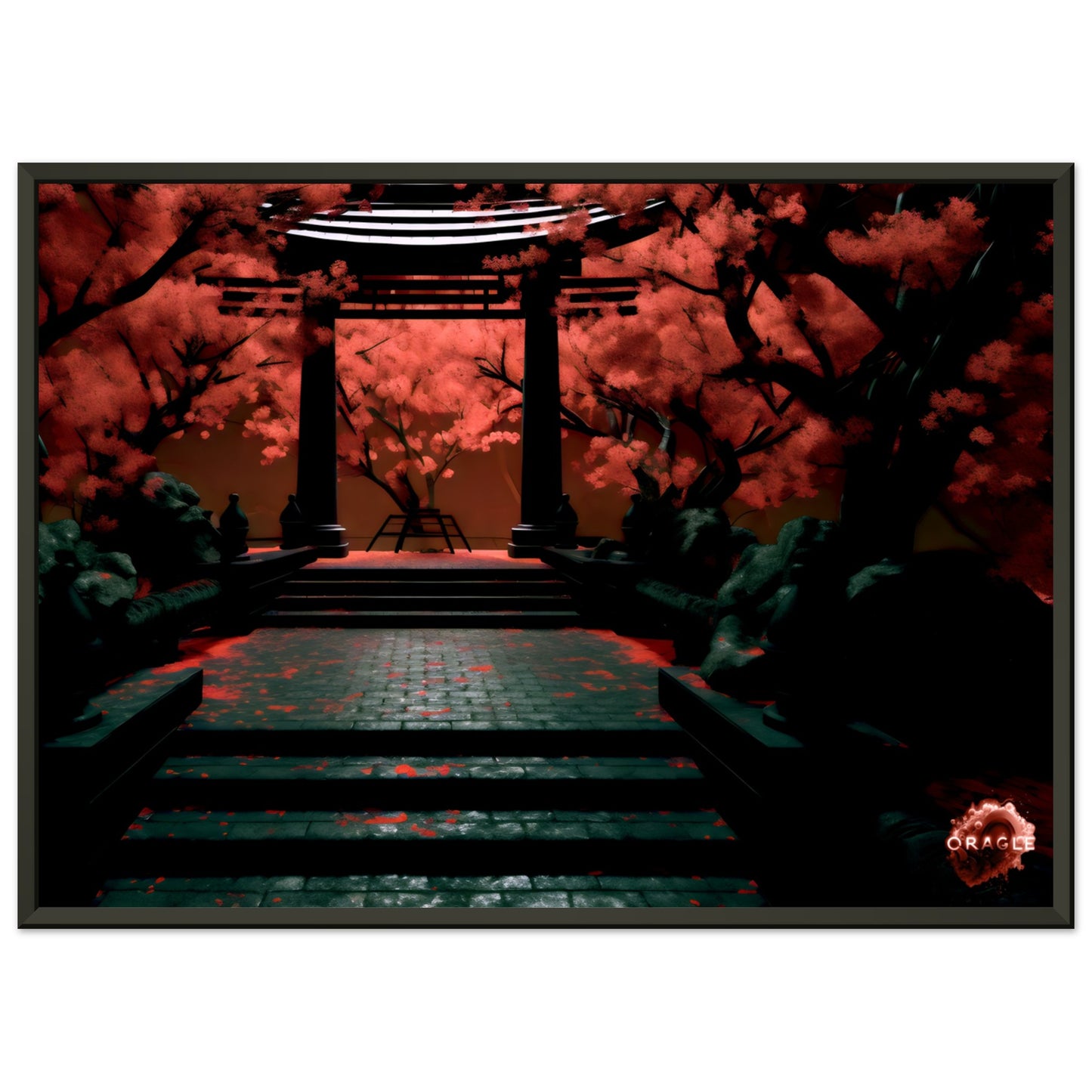 Crimson Nocturne: A Japanese Moonlit Tale - Classic Matte Paper Metal Framed Poster Gelato