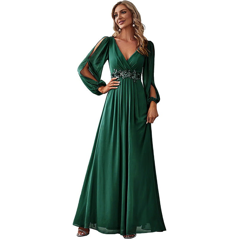 Women's Solid Color And V-neck Dress The Artful Oracle