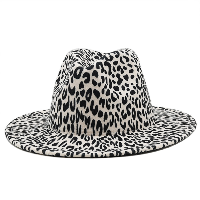 Men's And Women's Fashionable All-match Milky White Leopard Print Woolen Hat The Artful Oracle