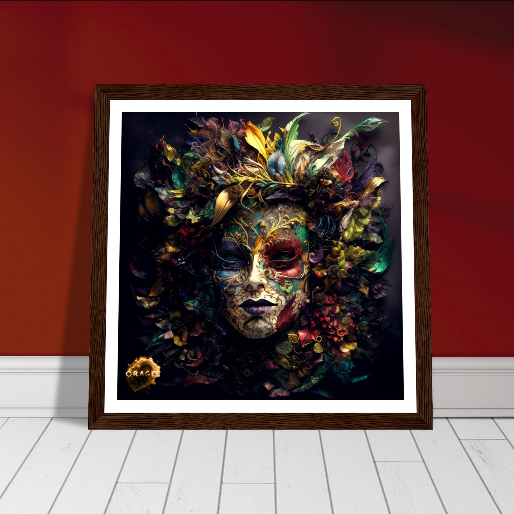 Carnival Sprite: The Mardi Gras Nymph - Premium Matte Paper Wooden Framed Poster Gelato