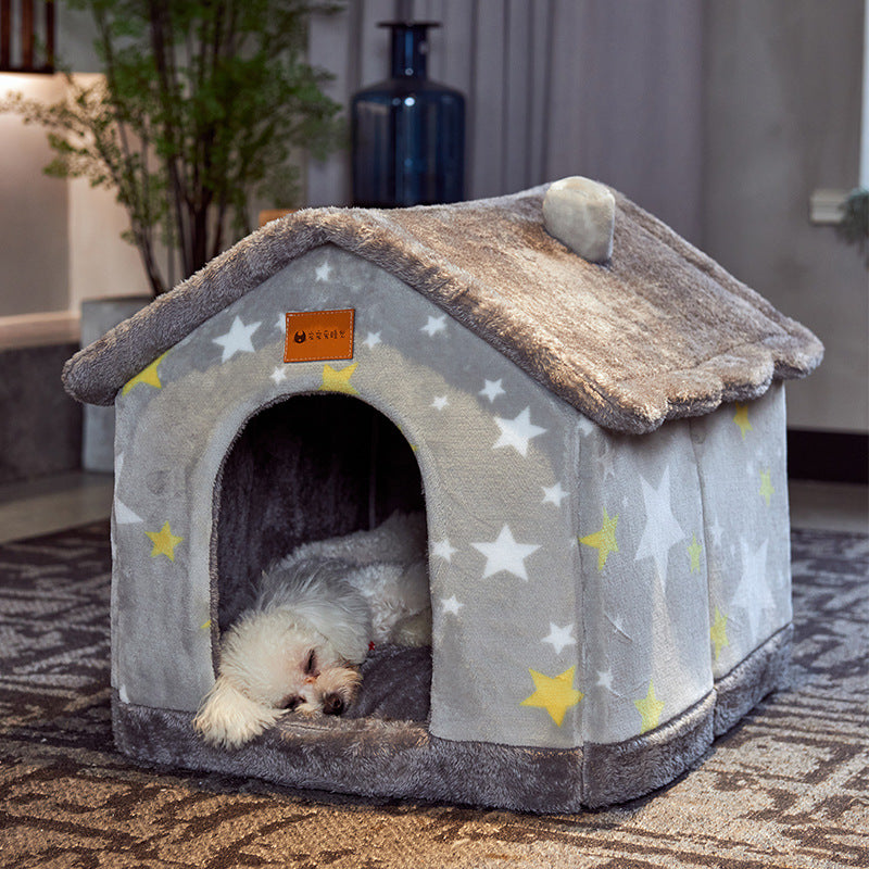 Foldable Dog House Pet Cat Bed Winter Dog Villa Sleep Kennel Removable Nest Warm Enclosed Cave Sofa Pets Supplies The Artful Oracle