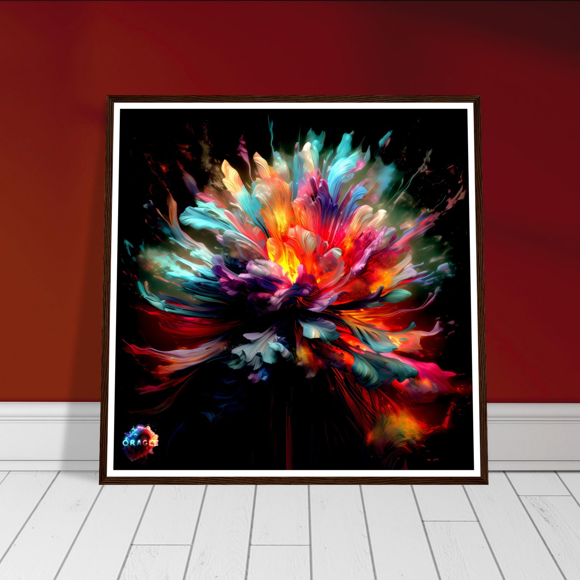 Inkfire: Vivid Watercolor Bursts - Premium Matte Paper Wooden Framed Poster Gelato