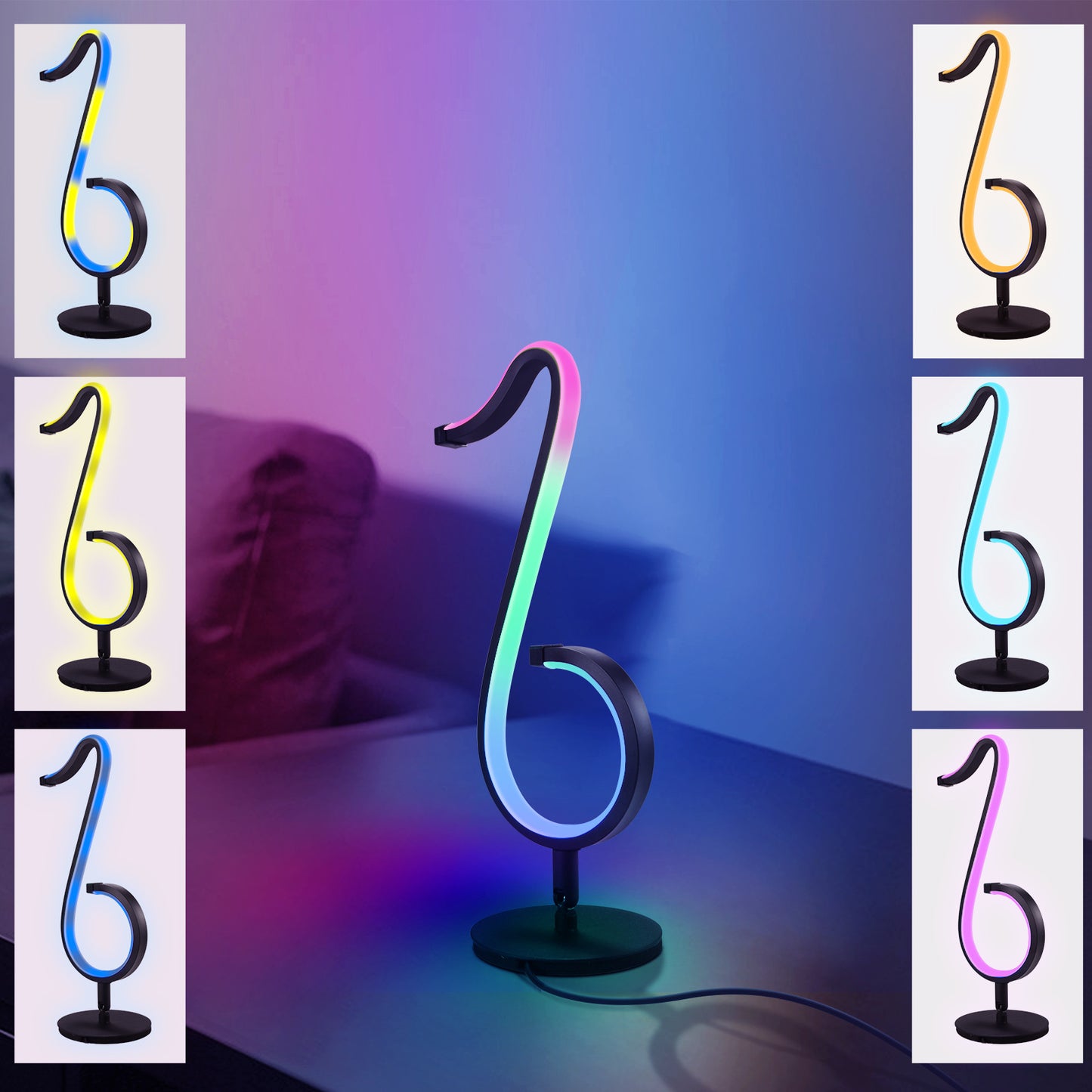 Intelligent APP Remote Control Symphony Atmosphere Light LED Night Light 180&deg Rotation Desktop Bedside For Home Decor Lamp The Artful Oracle