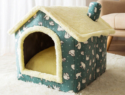 Foldable Dog House Pet Cat Bed Winter Dog Villa Sleep Kennel Removable Nest Warm Enclosed Cave Sofa Pets Supplies The Artful Oracle