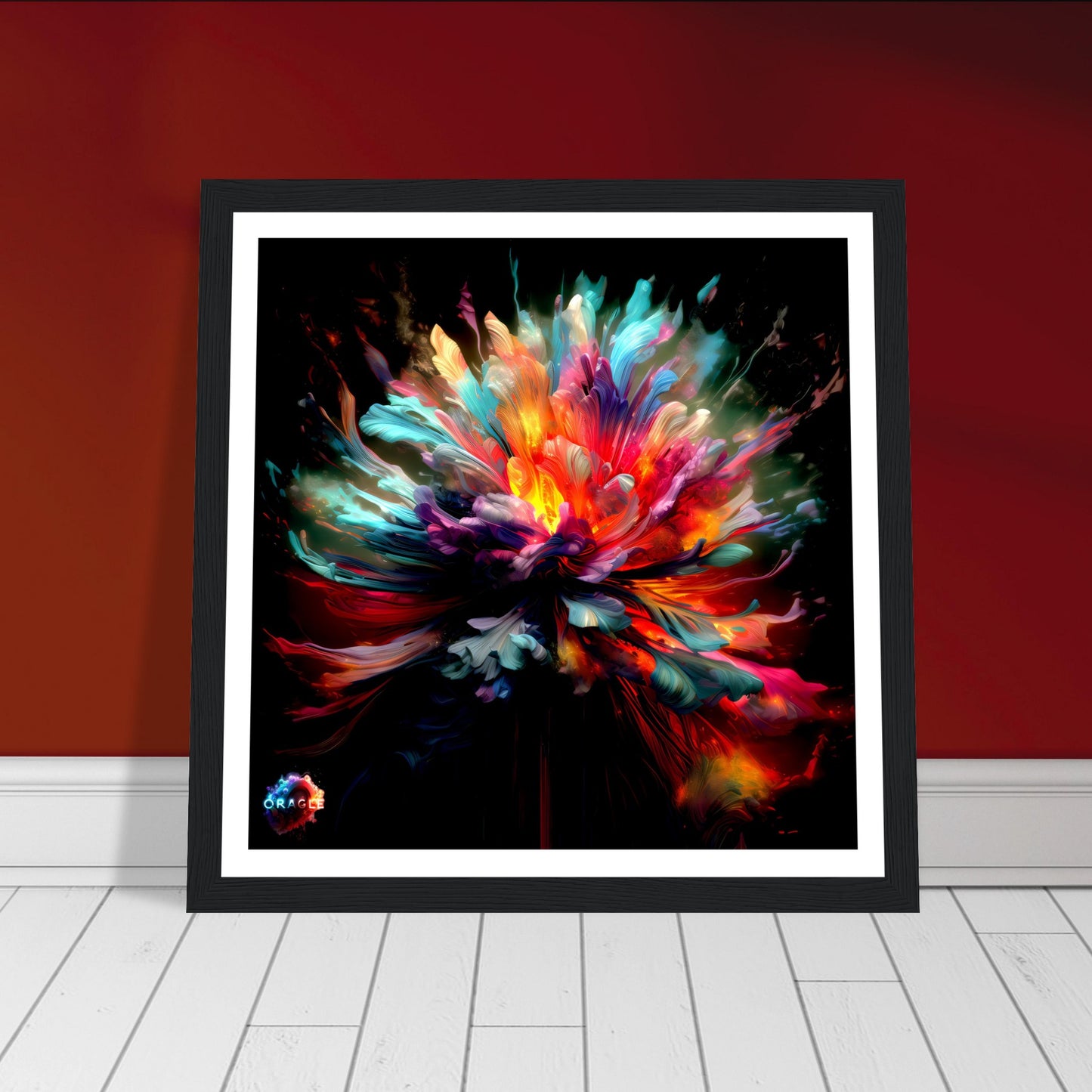 Inkfire: Vivid Watercolor Bursts - Premium Matte Paper Wooden Framed Poster Gelato