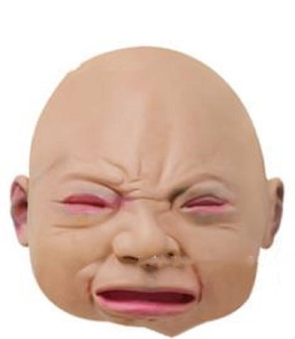 Crying Mask Funny S Y Angry Baby Face Latex Mask Headgear Halloween The Artful Oracle