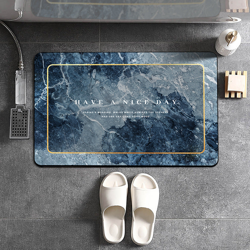 Bathroom Marble Print Non-slip Floor Mat The Artful Oracle