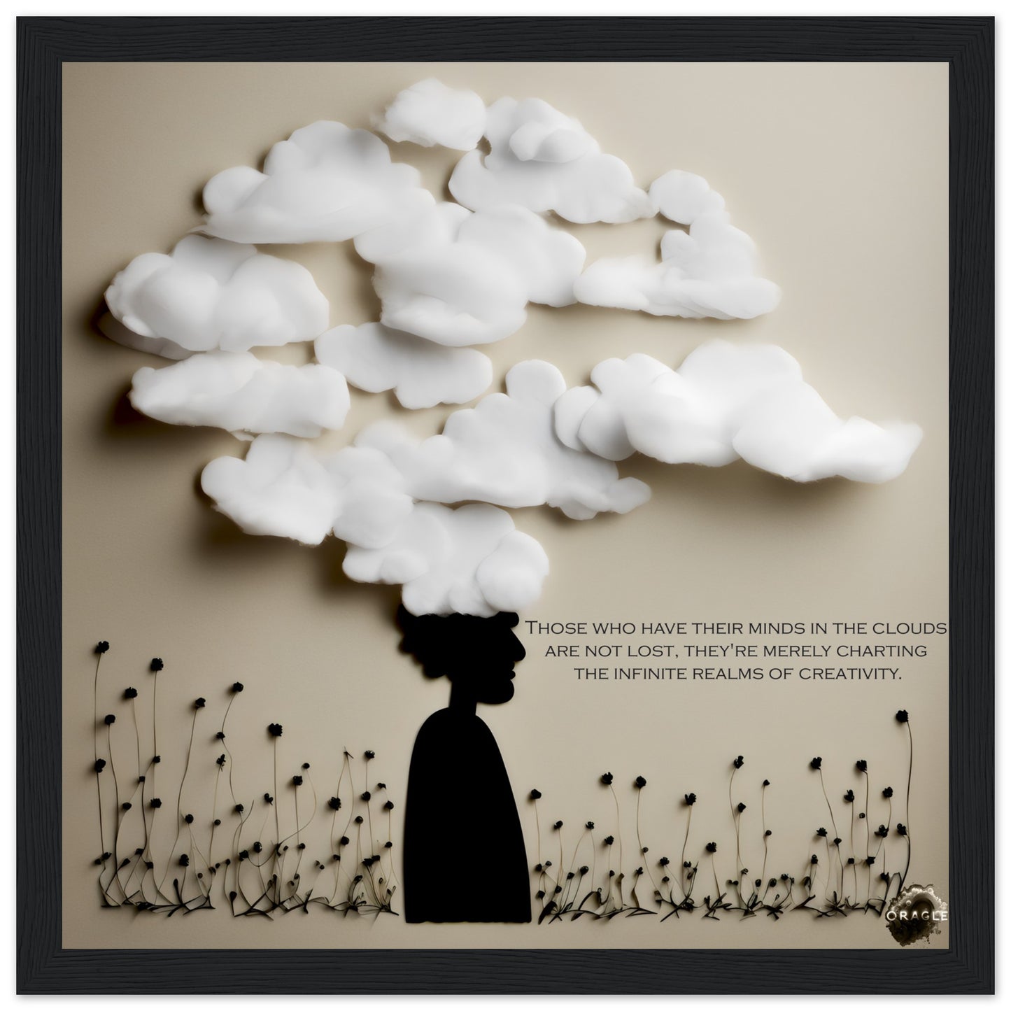 Mind in the Clouds - Premium Matte Paper Wooden Framed Poster Gelato