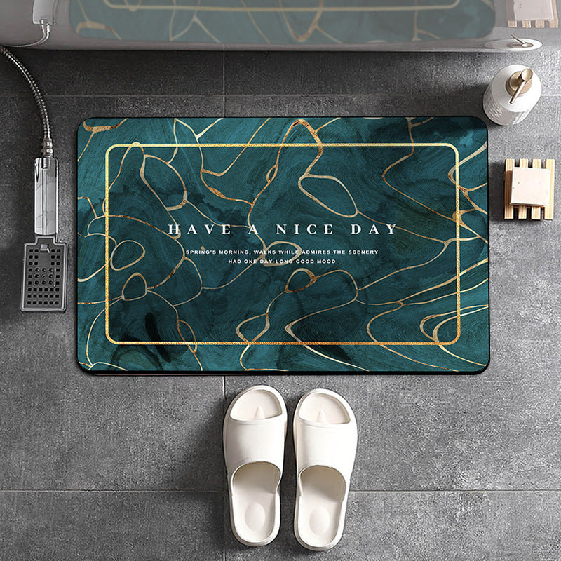 Bathroom Marble Print Non-slip Floor Mat The Artful Oracle