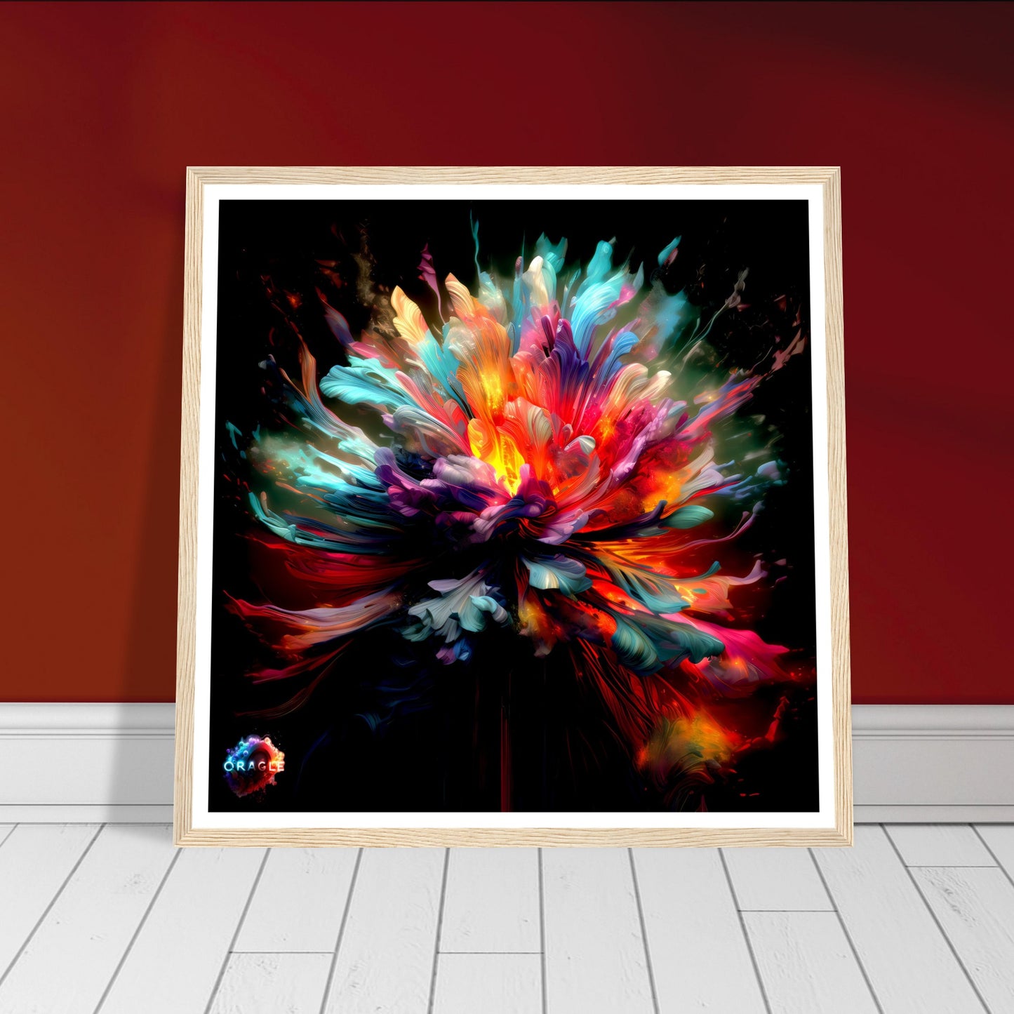 Inkfire: Vivid Watercolor Bursts - Premium Matte Paper Wooden Framed Poster Gelato