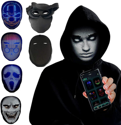 Halloween Face Masks Full Color LED Luminous Mask Face Changing Mask Party Bar Props The Artful Oracle