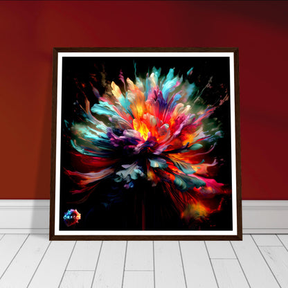 Inkfire: Vivid Watercolor Bursts - Premium Matte Paper Wooden Framed Poster Gelato