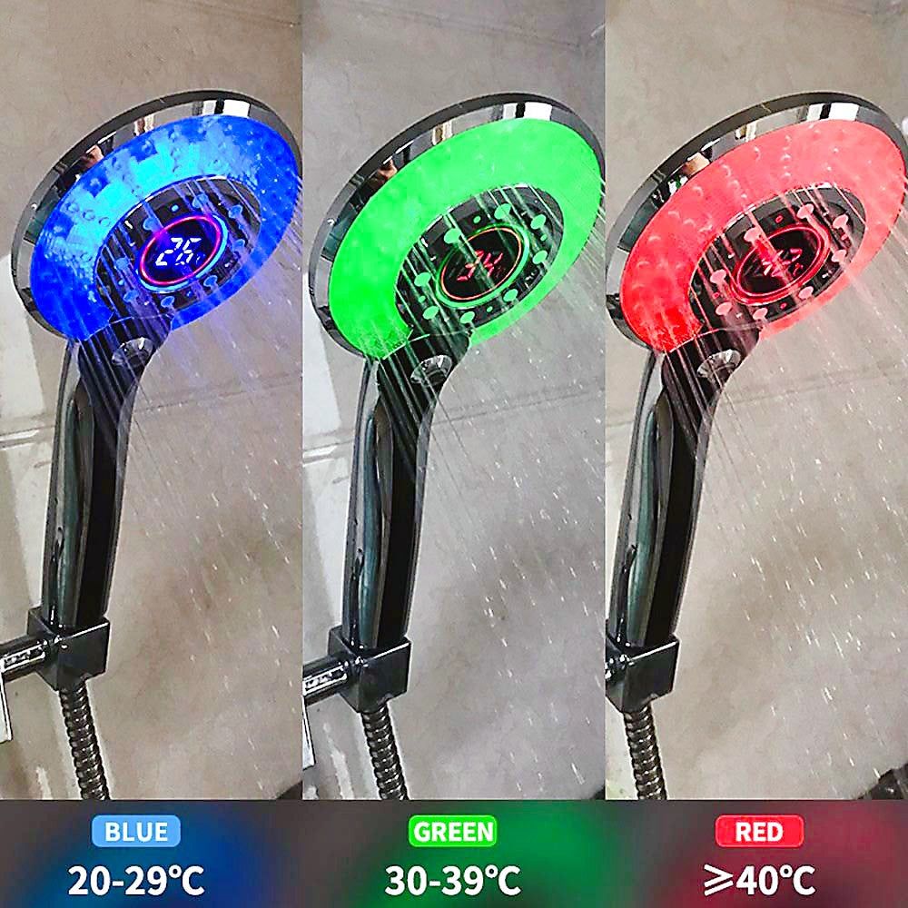 Three Gear Outlet Intelligent Temperature Display Shower Water Saving Shower Filter With LED Light Shower Save The Artful Oracle