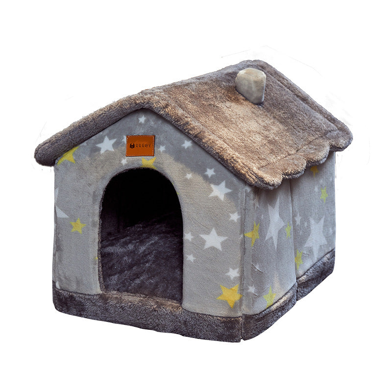 Foldable Dog House Pet Cat Bed Winter Dog Villa Sleep Kennel Removable Nest Warm Enclosed Cave Sofa Pets Supplies The Artful Oracle