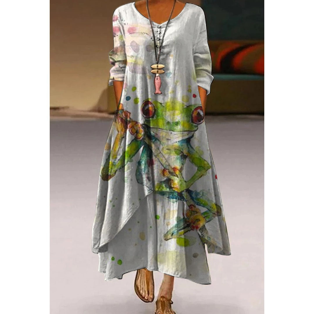 Fashion Printed Long Sleeve Dress Women The Artful Oracle