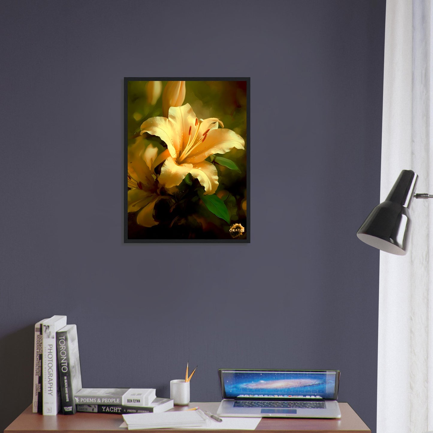 Golden Bloom: A Tulip's Tale - Premium Matte Paper Wooden Framed Poster Gelato