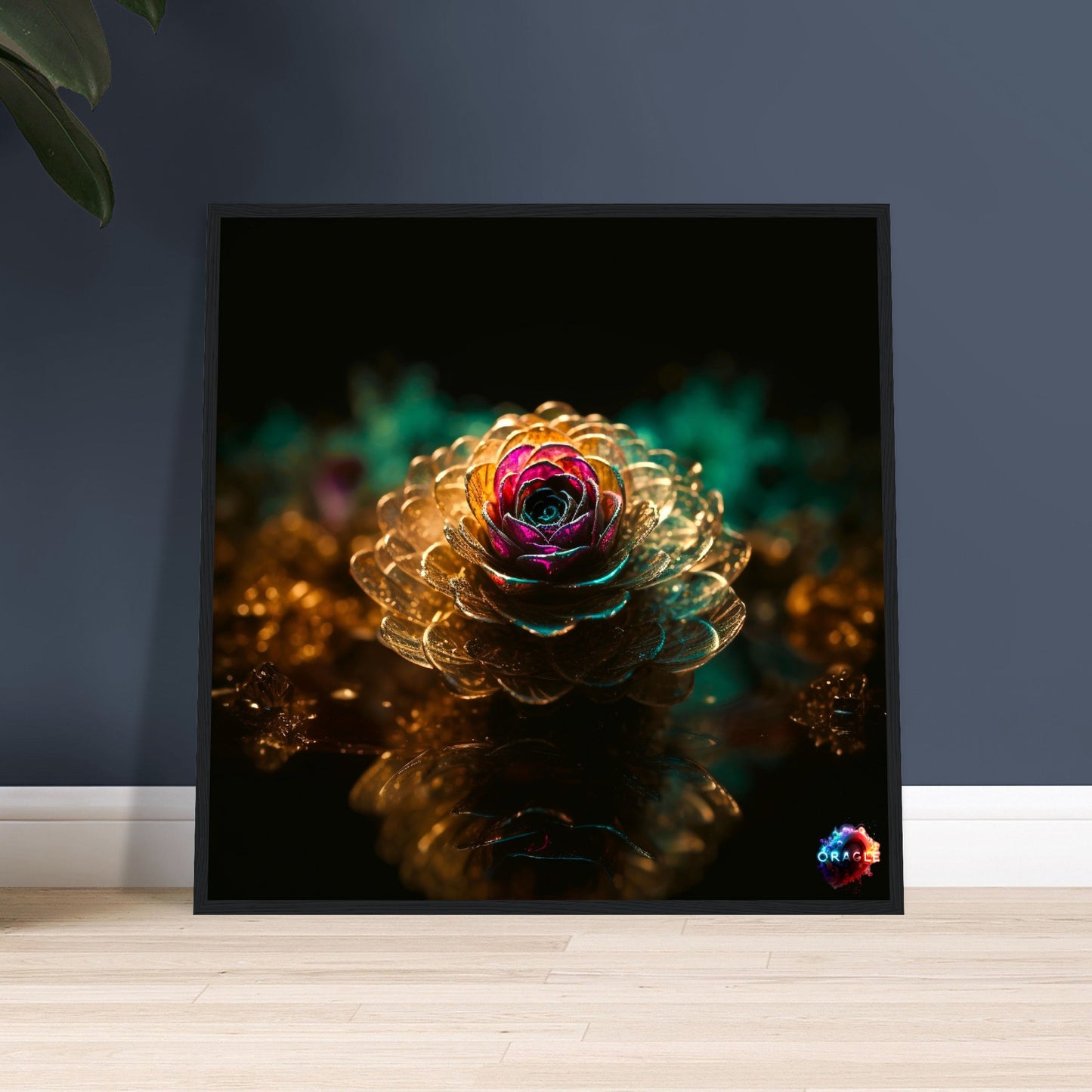 Unfolding Beauty: A Rose's Captivating Grace- Premium Matte Paper Wooden Framed Poster Gelato