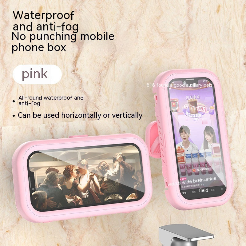 Bathroom Rotatable Waterproof Mobile Phone Box Punch-free The Artful Oracle