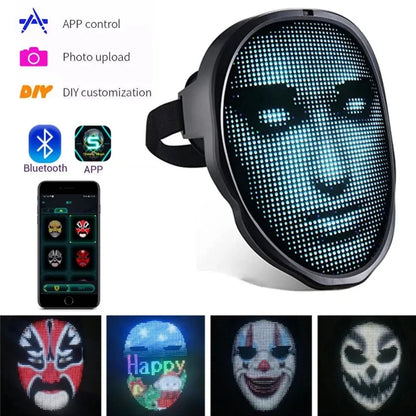 Halloween Face Masks Full Color LED Luminous Mask Face Changing Mask Party Bar Props The Artful Oracle