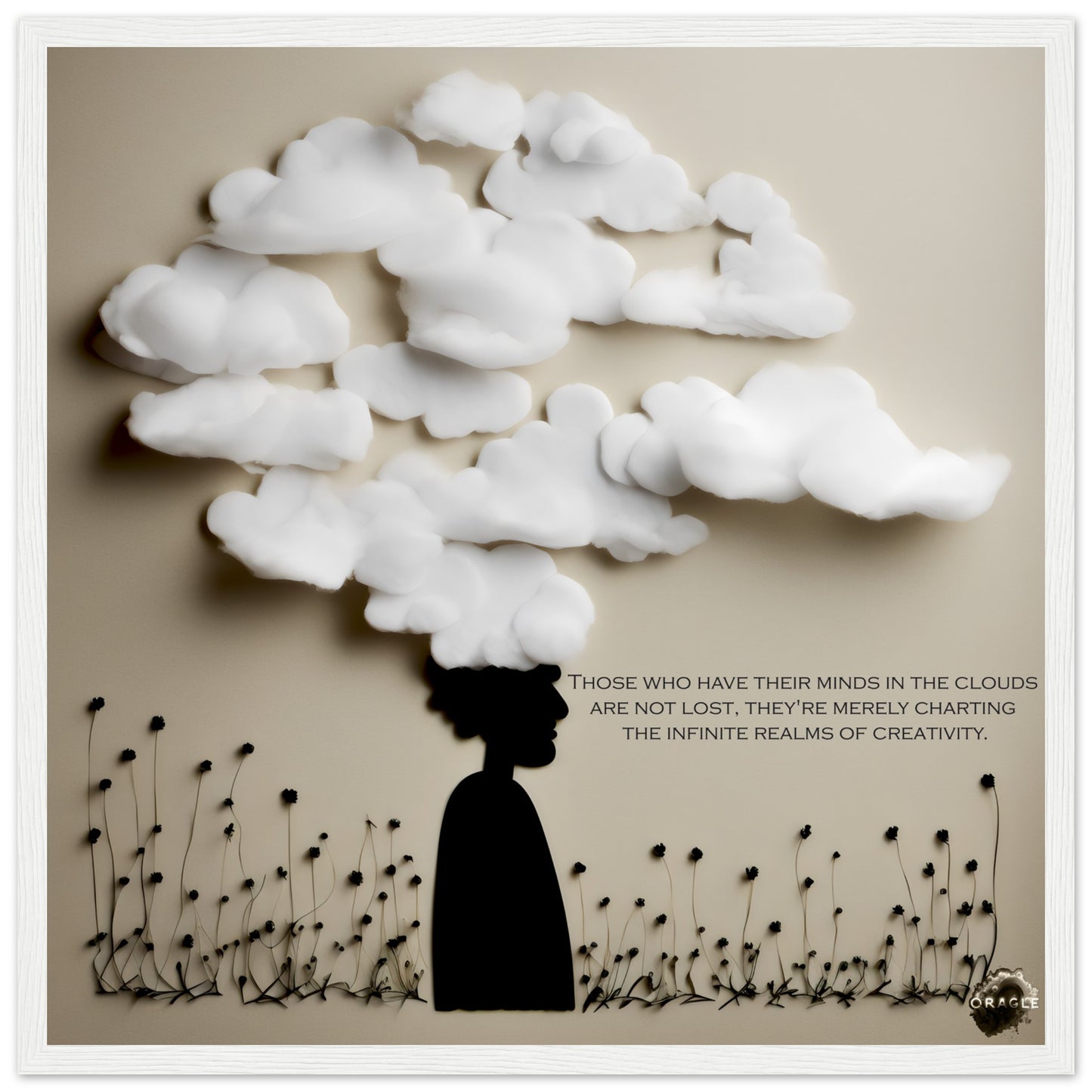 Mind in the Clouds - Premium Matte Paper Wooden Framed Poster Gelato